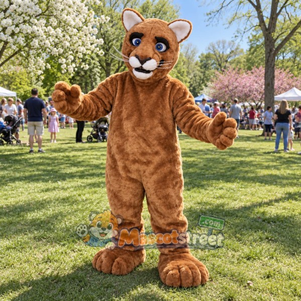 Brown Cougar Mascot Costume