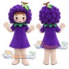 Grape Girl Mascot Costume with Purple Dress