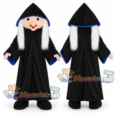 Witch Mascot Costume with Black Robe and Pointed Hat Witch Mascot Costume with Black Robe and Pointed Hat