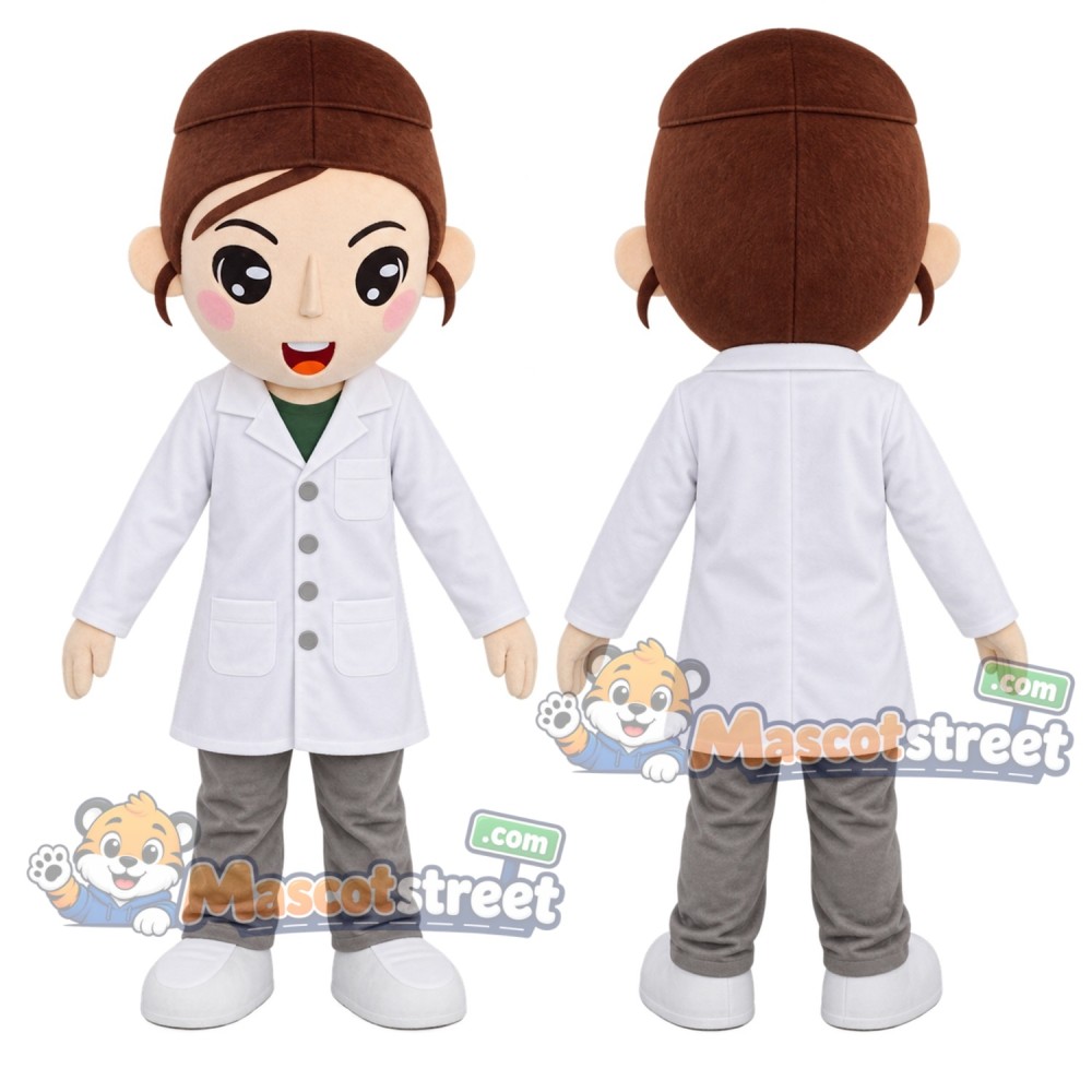 Female Doctor Mascot Costume with White Coat