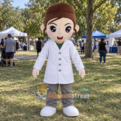 Female Doctor Mascot Costume with White Coat