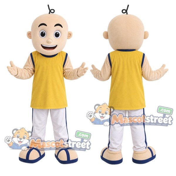 Boy Mascot Costume with Yellow Tank Top and White Pants