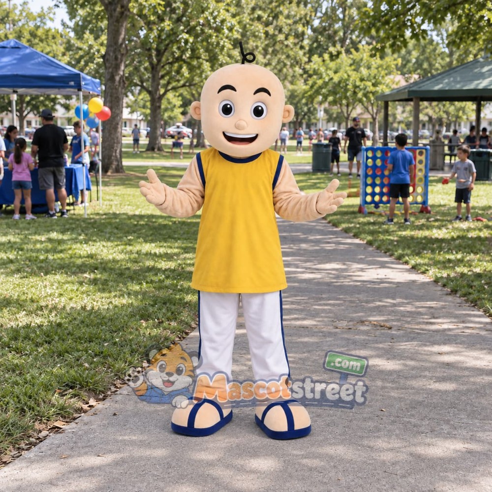 Boy Mascot Costume with Yellow Tank Top and White Pants