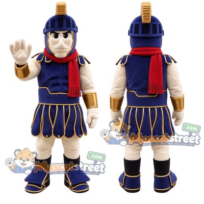 Spartan Warrior Mascot Costume with Navy and Gold Armor Spartan Warrior Mascot Costume with Navy and Gold Armor