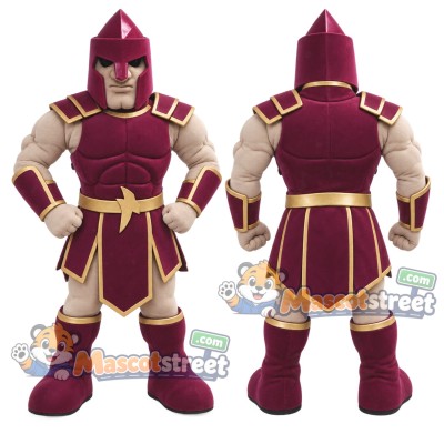 Warrior Mascot Costume with Burgundy Armor Warrior Mascot Costume with Burgundy Armor