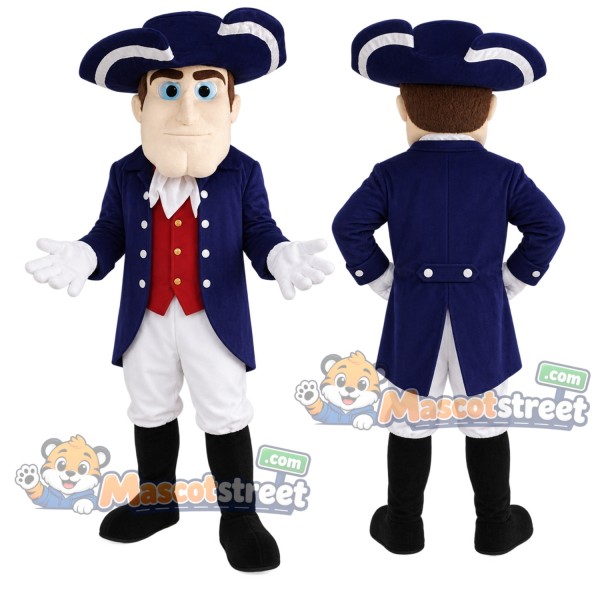 Patriot Mascot Costume with Navy Coat and White Pants
