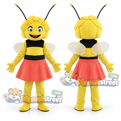 Bee Girl Mascot Costume with Red Skirt Bee Girl Mascot Costume with Red Skirt
