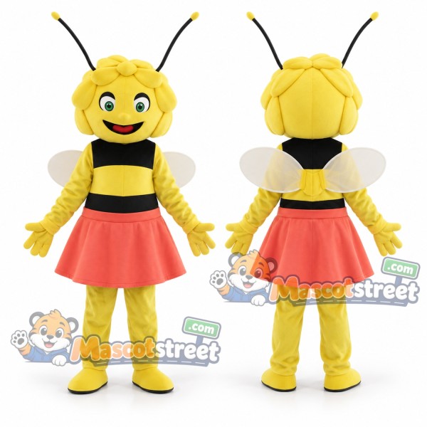 Bee Girl Mascot Costume with Red Skirt