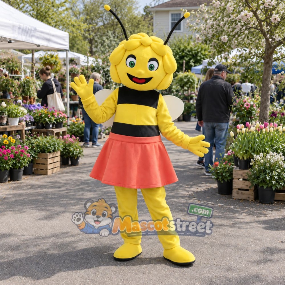 Bee Girl Mascot Costume with Red Skirt Bee Girl Mascot Costume with Red Skirt