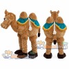 Two-Person Camel Mascot Costume with Teal Saddle