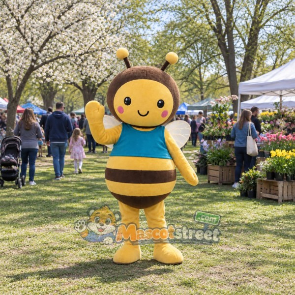 Bee Mascot Costume with Teal Shirt