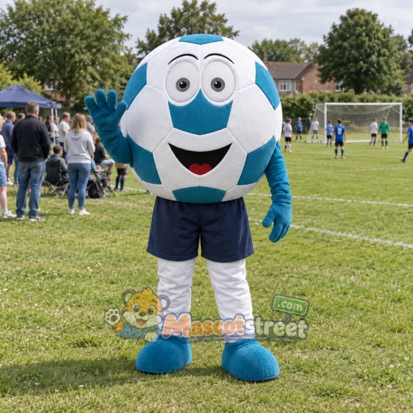 Soccer Ball Mascot Costume with Navy Shorts