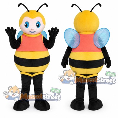 Bee Mascot Costume with Orange Shirt