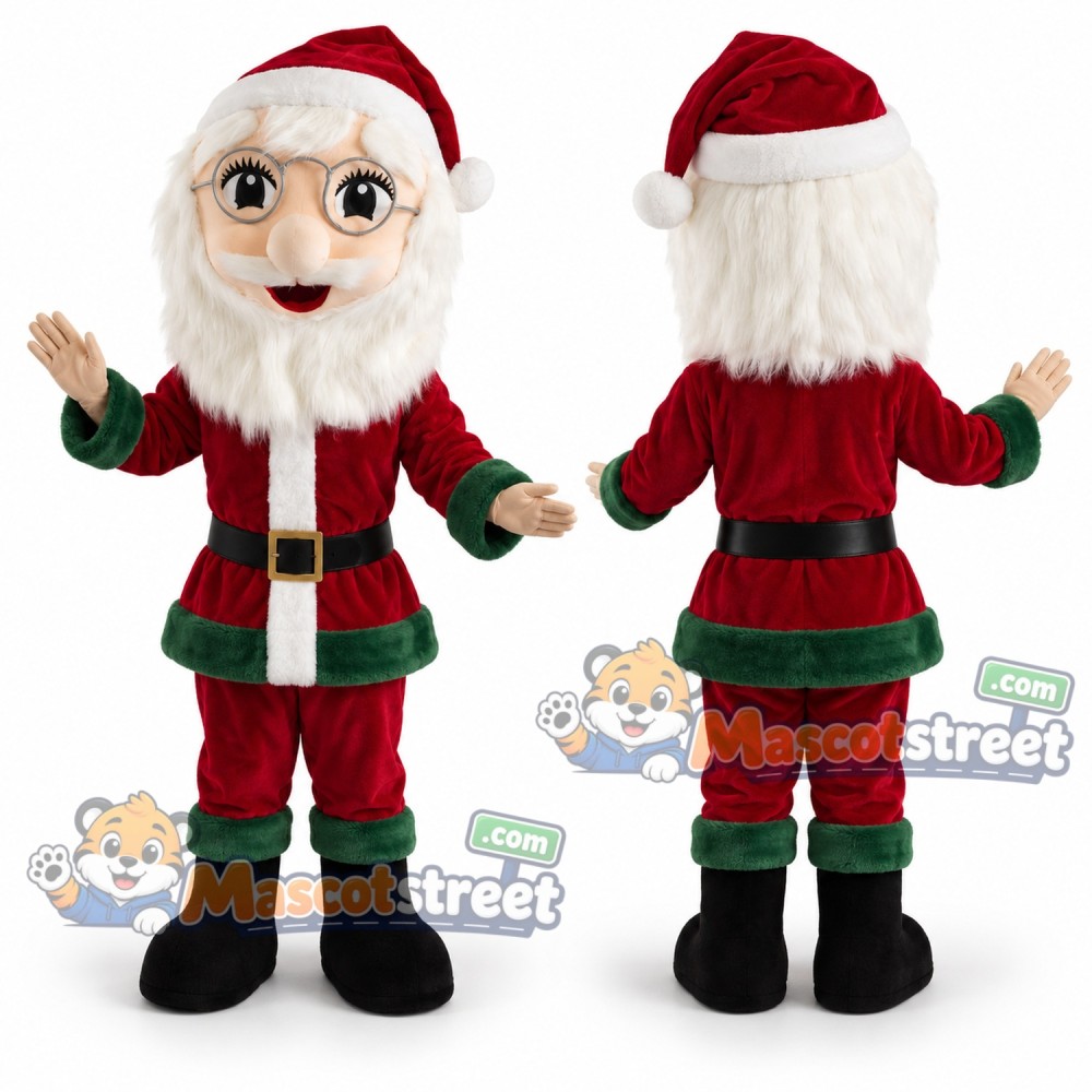 Mrs. Claus Mascot Costume with Red Christmas Dress Mrs. Claus Mascot Costume with Red Christmas Dress