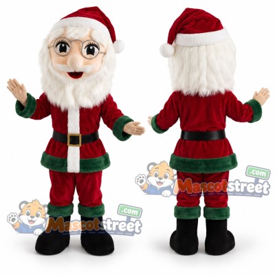 Mrs. Claus Mascot Costume with Red Christmas Dress Mrs. Claus Mascot Costume with Red Christmas Dress