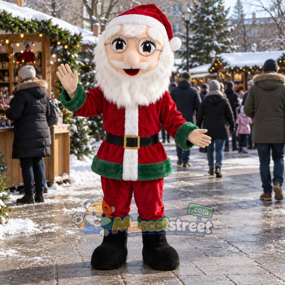 Mrs. Claus Mascot Costume with Red Christmas Dress Mrs. Claus Mascot Costume with Red Christmas Dress
