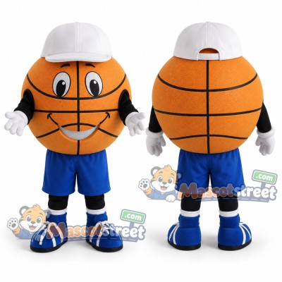 Basketball Mascot Costume with Blue Shorts and White Cap Basketball Mascot Costume with Blue Shorts and White Cap
