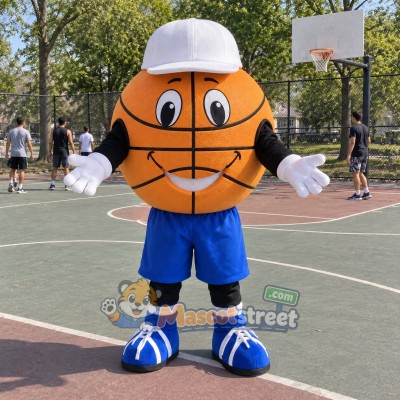 Basketball Mascot Costume with Blue Shorts and White Cap Basketball Mascot Costume with Blue Shorts and White Cap