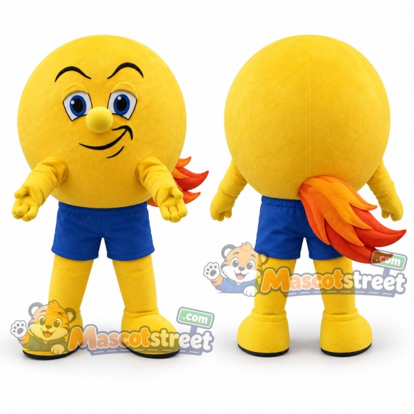 Yellow Comet Mascot Costume with Blue Shorts