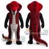 Red Cobra Mascot Costume with Burgundy Vest