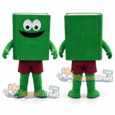 Green Book Mascot Costume with Burgundy Shorts Green Book Mascot Costume with Burgundy Shorts