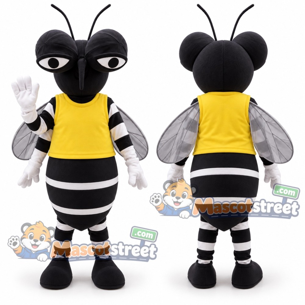 Mosquito Mascot Costume with Yellow Shirt Mosquito Mascot Costume with Yellow Shirt