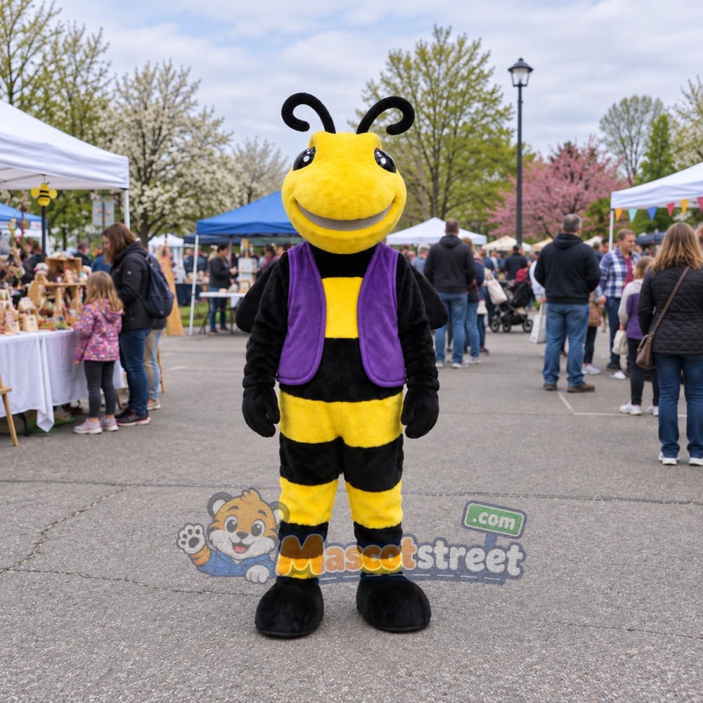 Bee Mascot Costume with Purple Vest