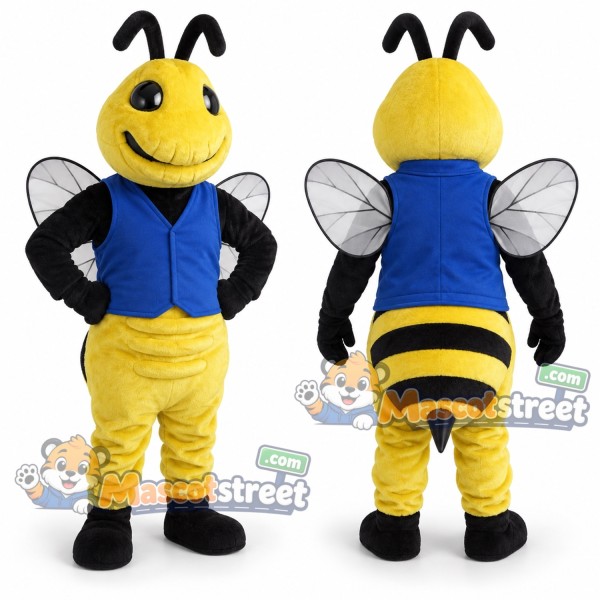 Bee Mascot Costume with Blue Vest