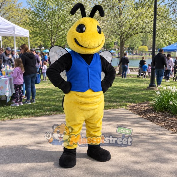 Bee Mascot Costume with Blue Vest