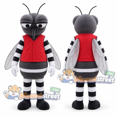 Mosquito Mascot Costume with Red Vest Mosquito Mascot Costume with Red Vest