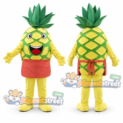 Pineapple Mascot Costume with Coral Apron Pineapple Mascot Costume with Coral Apron