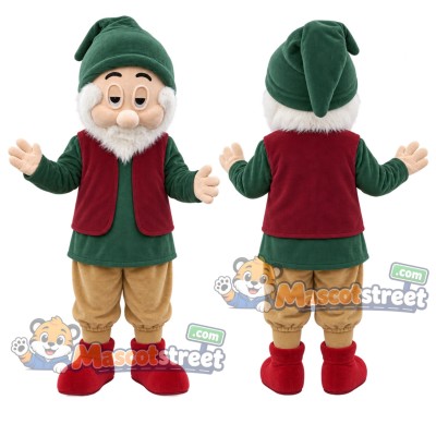 Bearded Dwarf Mascot Costume with Green Coat, Burgundy Vest and Tan Trousers Bearded Dwarf Mascot Costume with Green Coat, Burgundy Vest and Tan Trousers