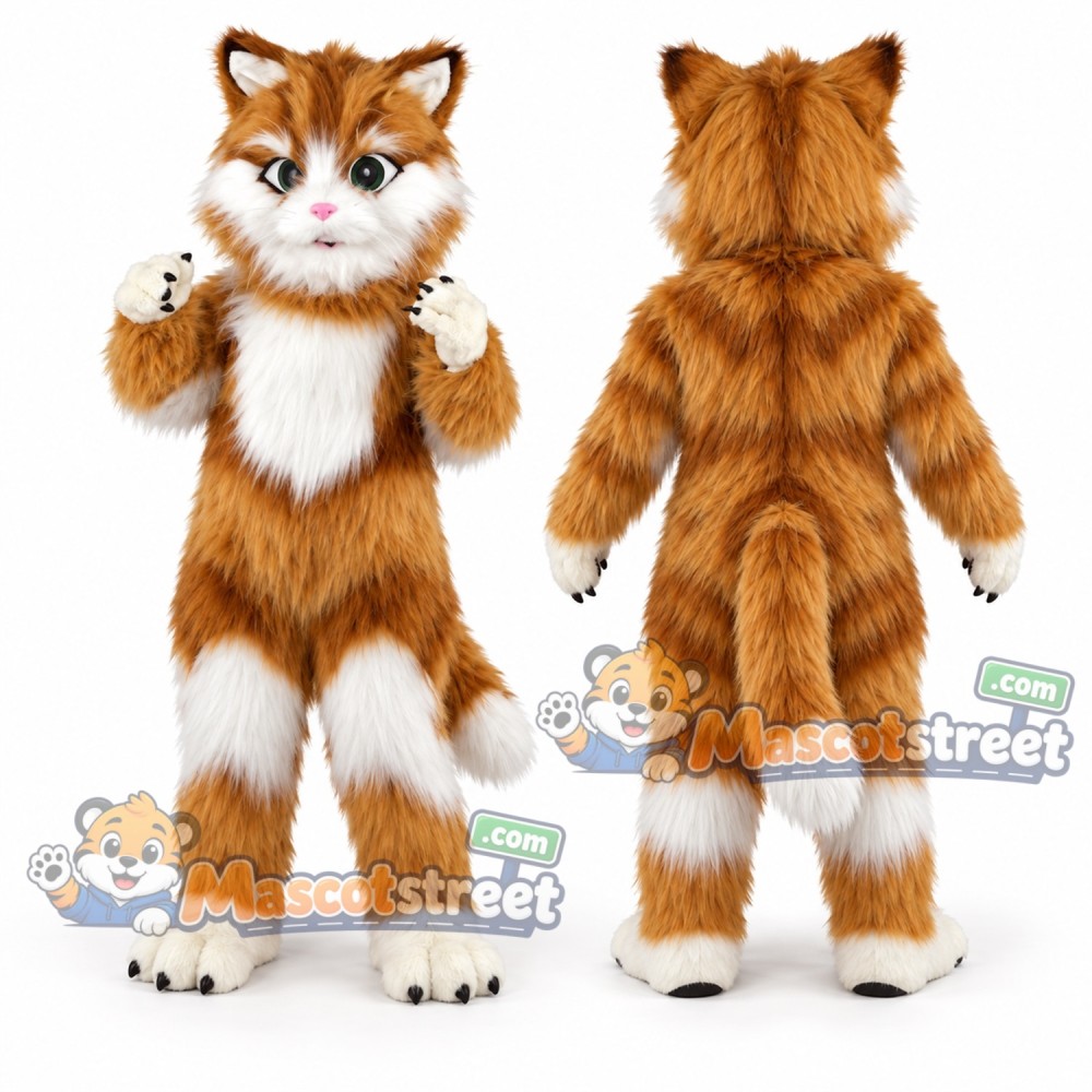 Orange Tabby Cat Mascot Costume