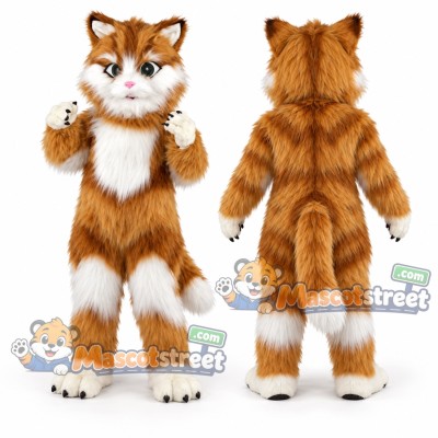 Orange Tabby Cat Mascot Costume