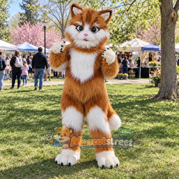 Orange Tabby Cat Mascot Costume