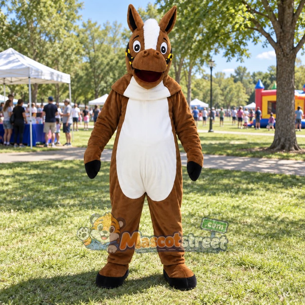 Brown Donkey Mascot Costume Brown Donkey Mascot Costume