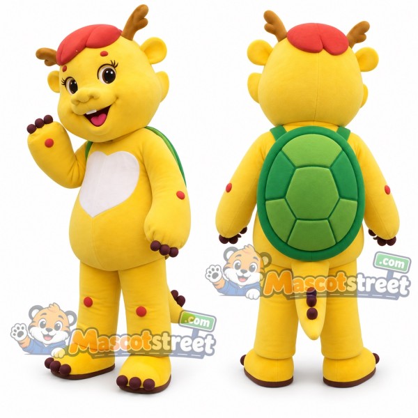 Yellow Dragon Turtle Mascot Costume