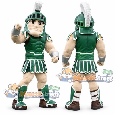 Warrior Mascot Costume with Green Armor and Helmet Warrior Mascot Costume with Green Armor and Helmet