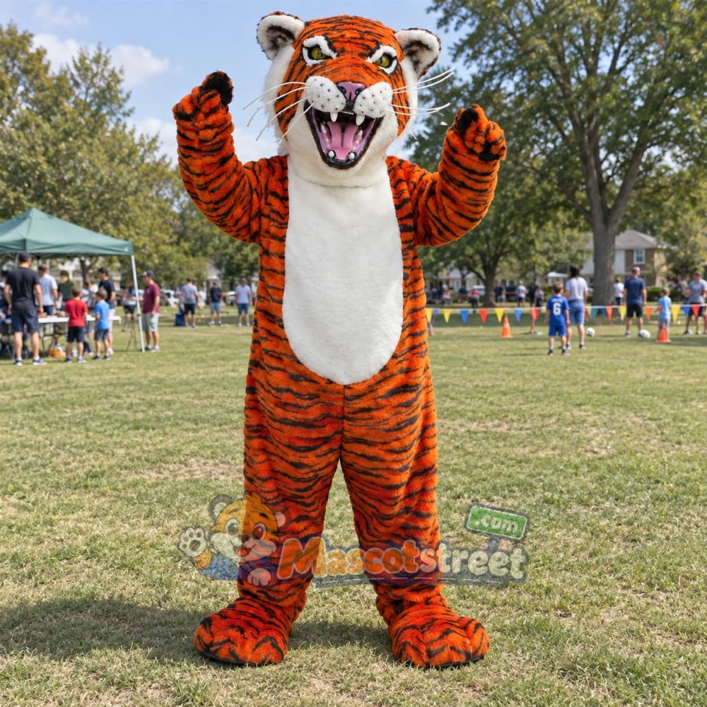 Orange Tiger Mascot Costume Orange Tiger Mascot Costume