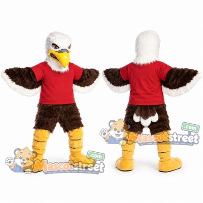Bald Eagle Mascot Costume with Red Shirt Bald Eagle Mascot Costume with Red Shirt