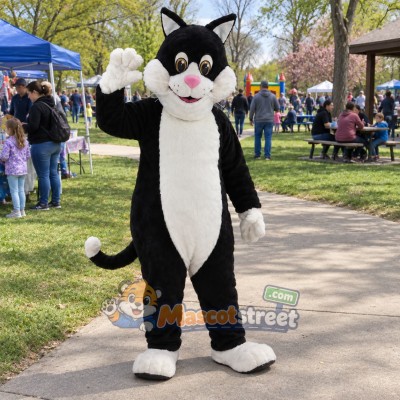 Black and White Cat Mascot Costume Black and White Cat Mascot Costume
