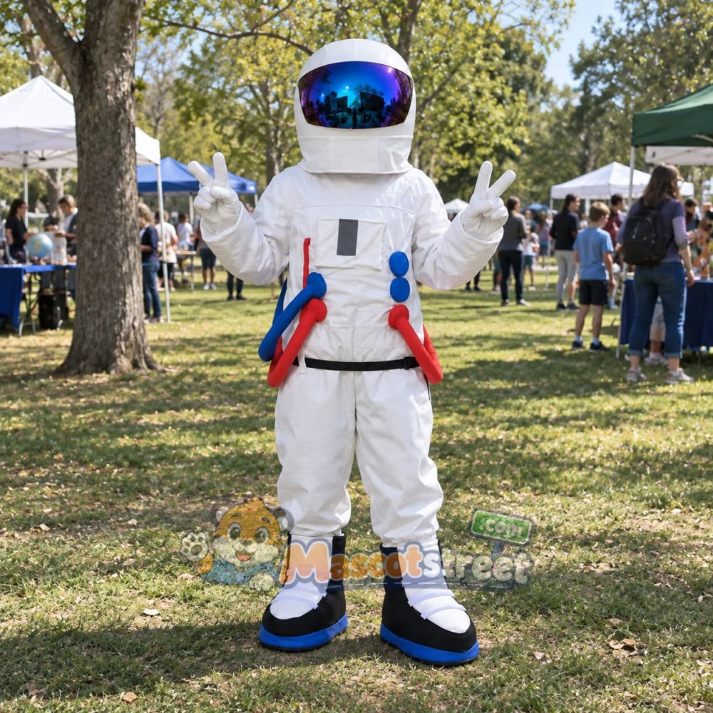 Astronaut Mascot Costume with White Space Suit Astronaut Mascot Costume with White Space Suit