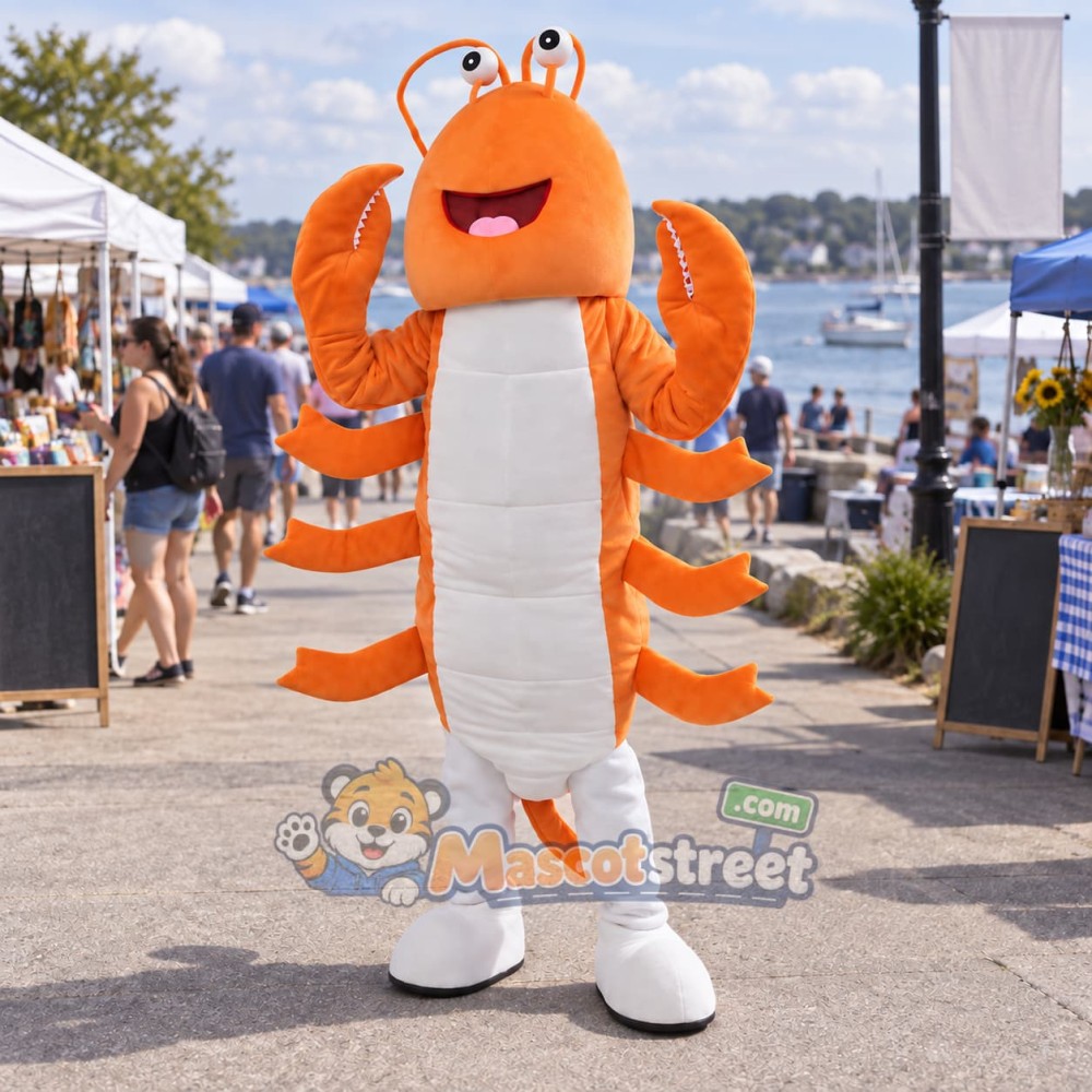 Orange Lobster Mascot Costume