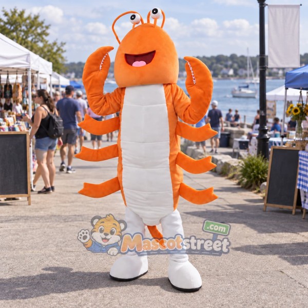 Orange Lobster Mascot Costume