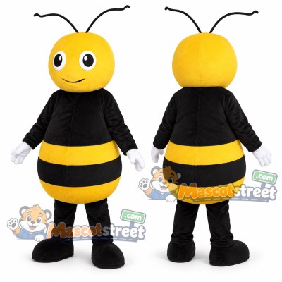 Yellow Bee Mascot Costume with Black Shirt