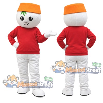 Snowman Mascot Costume with Red Shirt and Orange Cap Snowman Mascot Costume with Red Shirt and Orange Cap