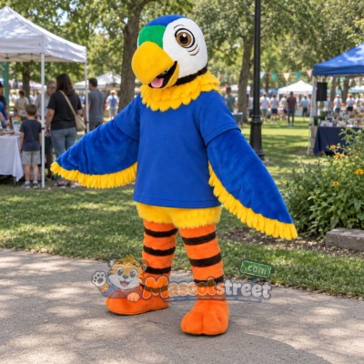 Blue Parrot Mascot Costume Blue Parrot Mascot Costume