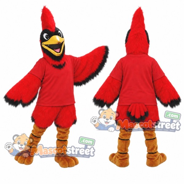 Red Cardinal Mascot Costume with Red Shirt