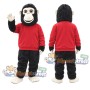 Black Chimpanzee Mascot Costume with Red Shirt