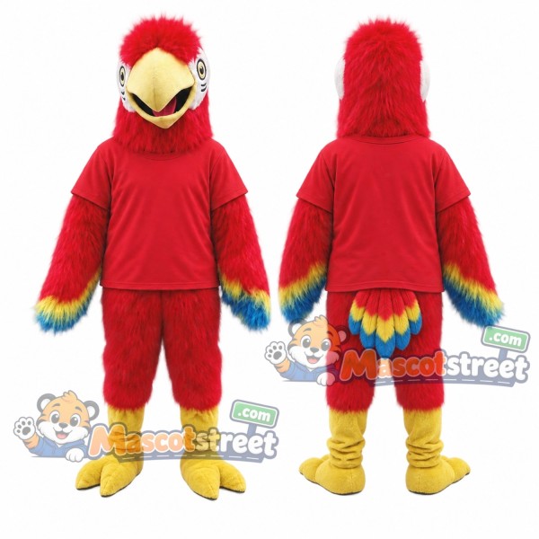 Red Parrot Mascot Costume with Red Shirt